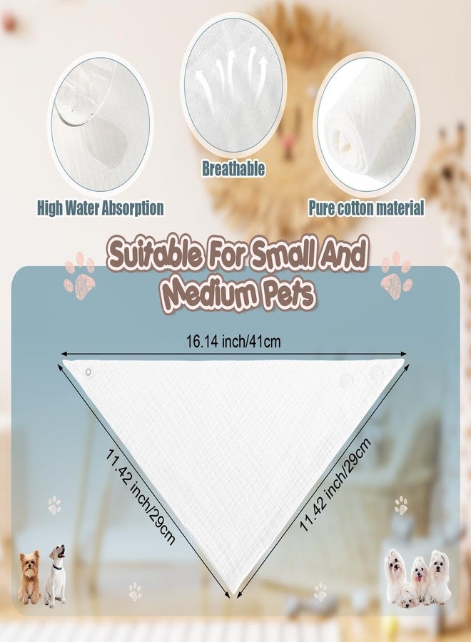 Bunnycool 10 Pcs Muslin Cotton Triangle Bandanas Reversible Pet Bibs Scarf Dog Scarves with Two Snaps Apparel Accessories Kerchief for Small to Medium Puppy Cat(Light & Bright Color) - Image 2